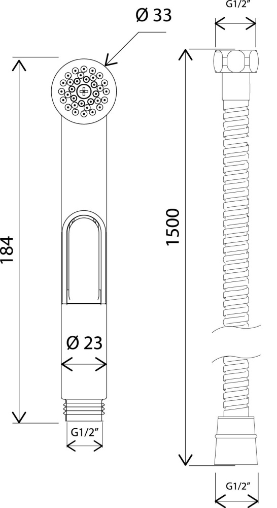 Гигиеническая лейка со шлангом и держателем F0202064 AM.PM