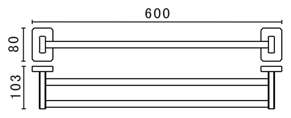 Полотенцедержатель Art&Max Gotico AM-E-4848AQ двойной