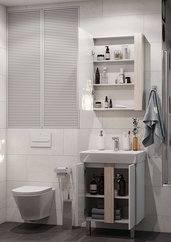 Тумба для комплекта Aquaton Кантри 60 1A257401AHB20, белый / дуб верона
