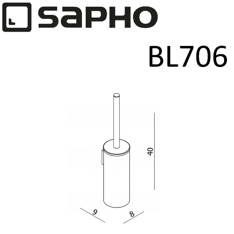 Ёршик для унитаза Sapho X-Round BL706 хром