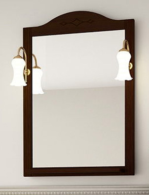 Зеркало ASB-Woodline Флоренция Квадро 60 бук тироль со светильниками