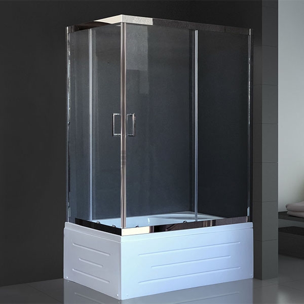Душевой уголок 100х80 см Royal Bath BP RB8100BP-T-CH-R стекло прозрачное с поддоном