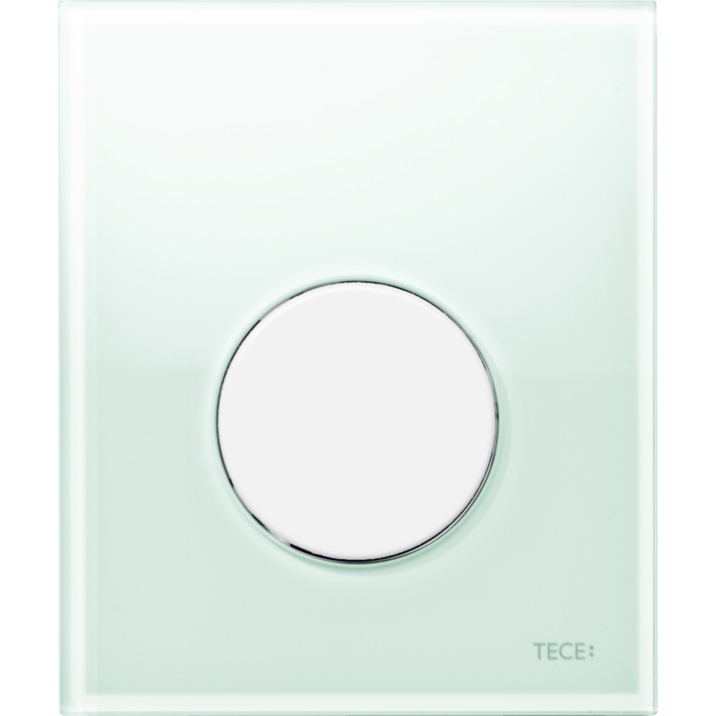 Кнопка смыва Tece Loop Urinal 9242651 зелёное стекло (кнопка белая)