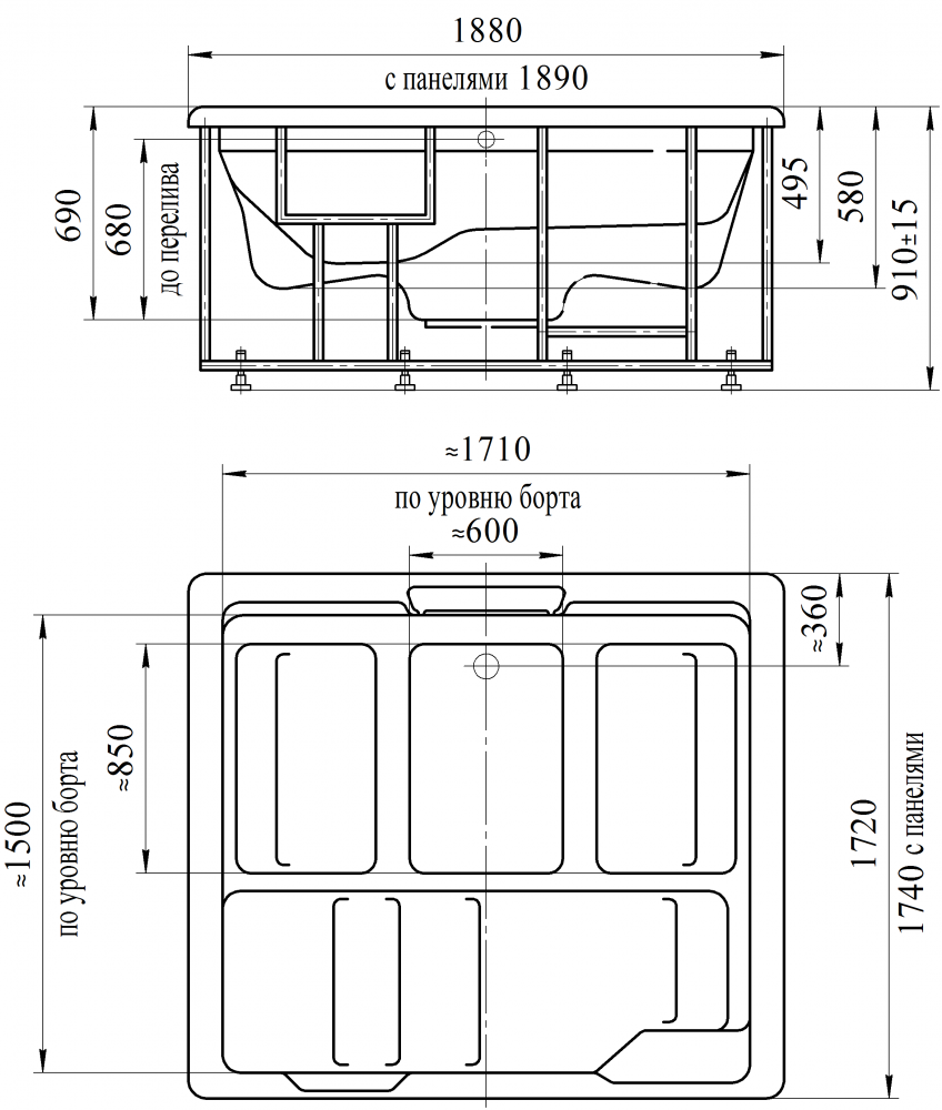 Бассейн Цезарь 1-30-0-0-0-050Б с белой чашей и панелями из серой террасной доски