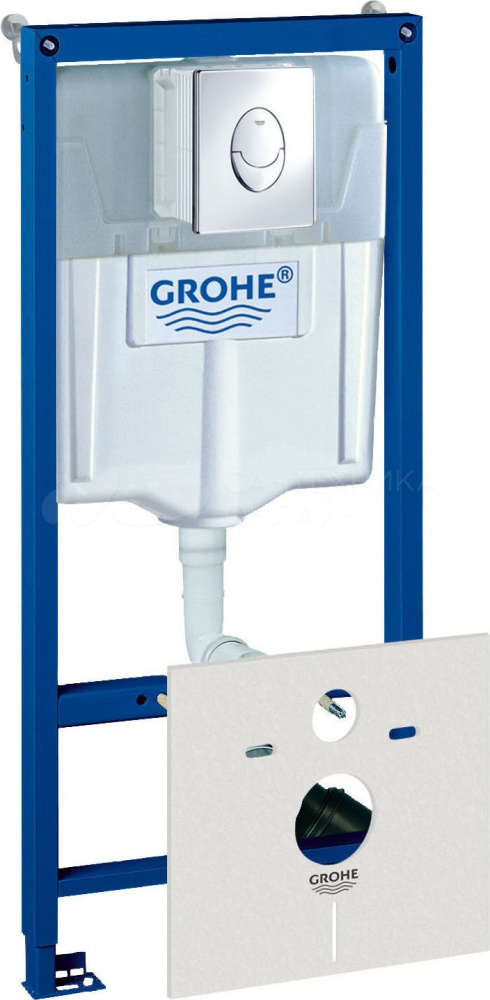 Система инсталляции для унитазов Grohe Rapid SL 38750001 4 в 1 с кнопкой смыва хром
