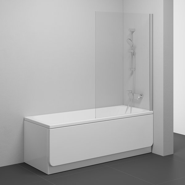 Шторка для ванны PVS1-80 профиль сатин, прозрачное стекло Transparent