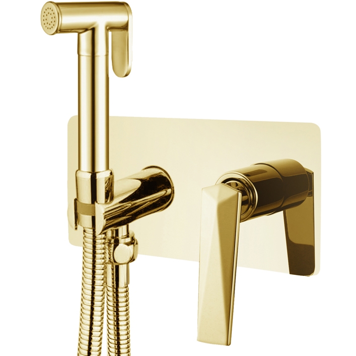 Гигиенический душ со смесителем Boheme Venturo 387, золото