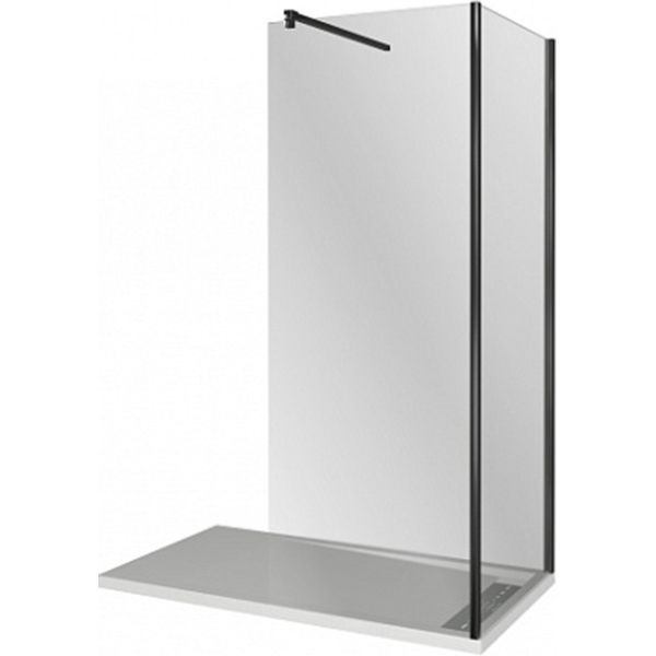 Душевая перегородка 130х90 см Good Door Walk In SP-130+SP+P-90-B-CH ВИ00016+ВИ00019 стекло прозрачно