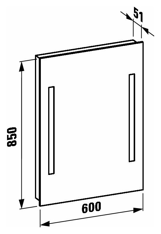 Зеркало Laufen Case 4722.2 60x85 с вертикальной подсветкой