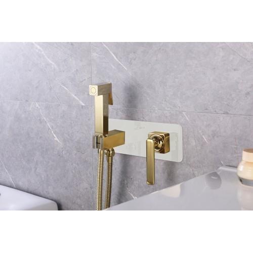 Гигиенический душ со смесителем Lemark Mista LM6419WG, белый / золото