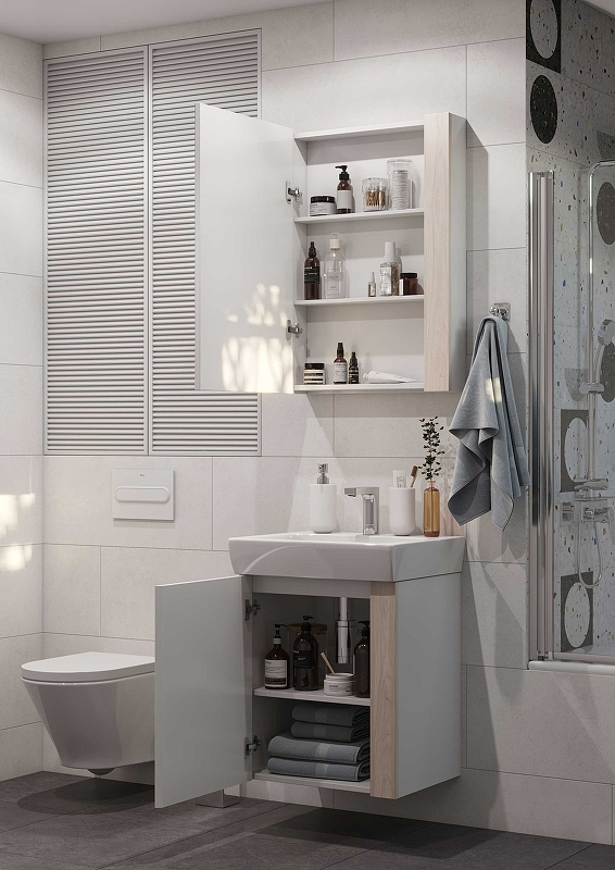 Тумба для комплекта Aquaton Кантри 50 1A257801AHB20, белый / дуб верона