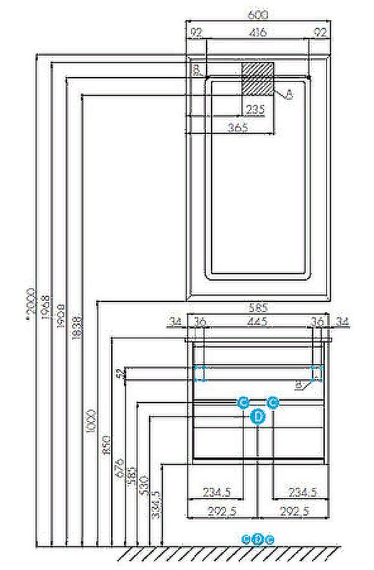 Тумба под раковину 60 см Aquaton Римини 1A226601RN950 чёрный