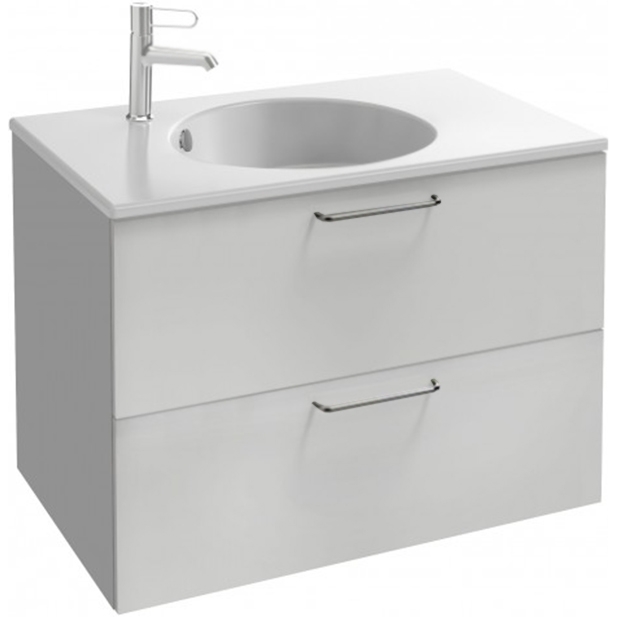 Тумба для комплекта 80 см Jacob Delafon Odeon Rive Gauche EB2522-R9-N18 белый ручки чёрные