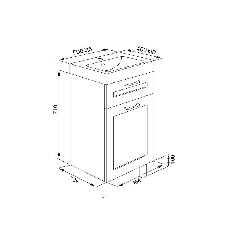 Тумба для комплекта Iddis New Sena 50 NSE50W1i95, белый / светлое дерево