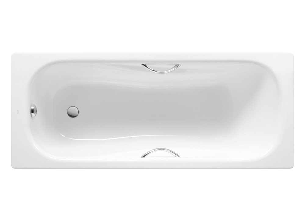 Ванна стальная Roca PRINCESS, противоскользящее покрытие, с отверстиями для ручек  + ножки + ручки