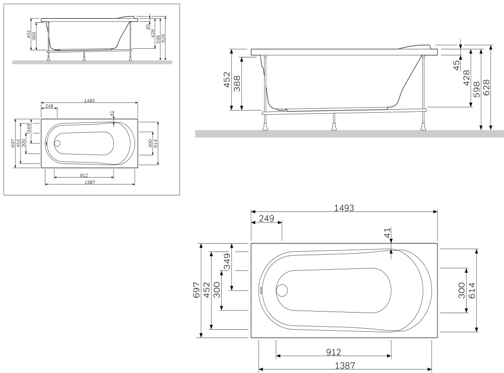 Декоративная фронтальная панель для ванн Joy/Spirit, 150х70 см W85A-150-070W-P Joy
