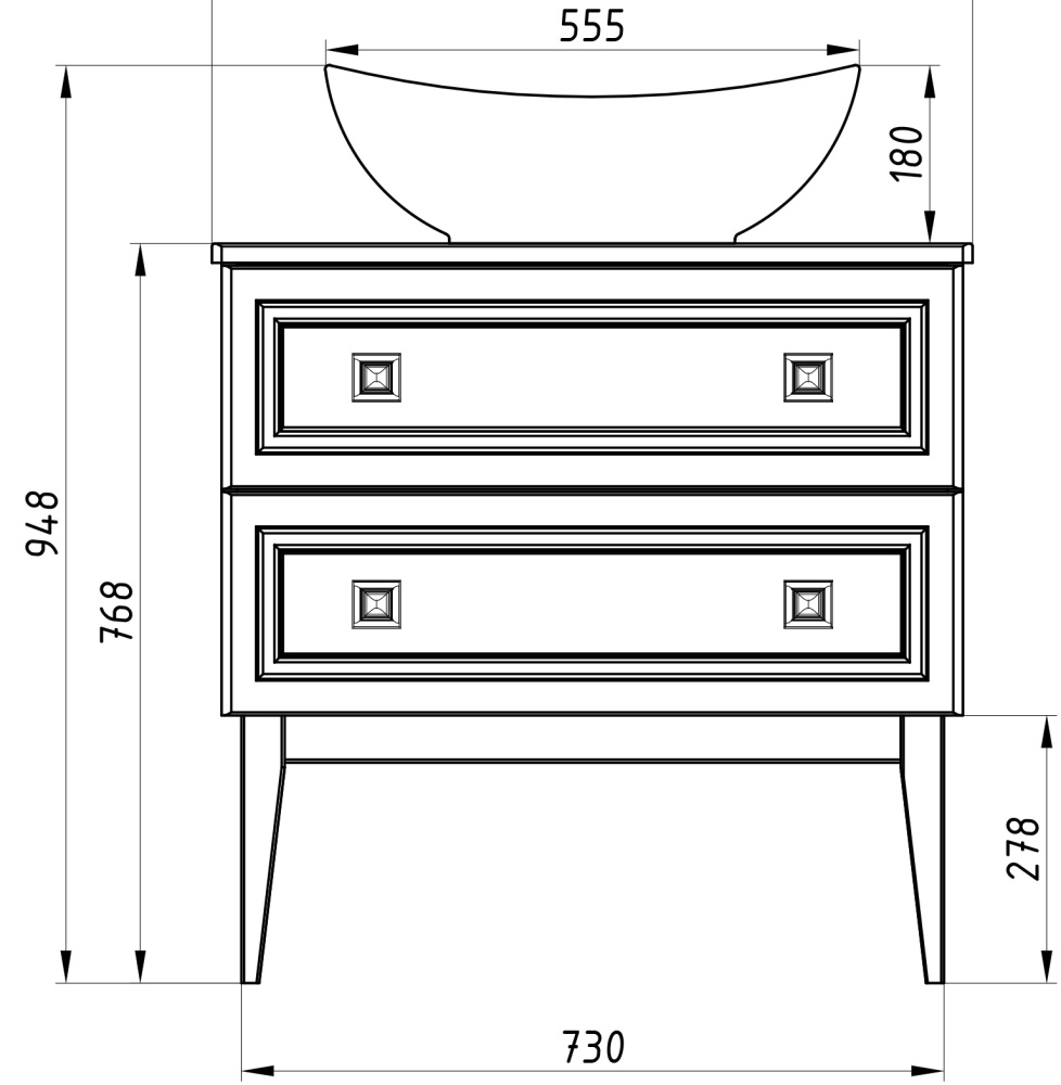 Комплект мебели для ванной Каталина 80 "Grey"