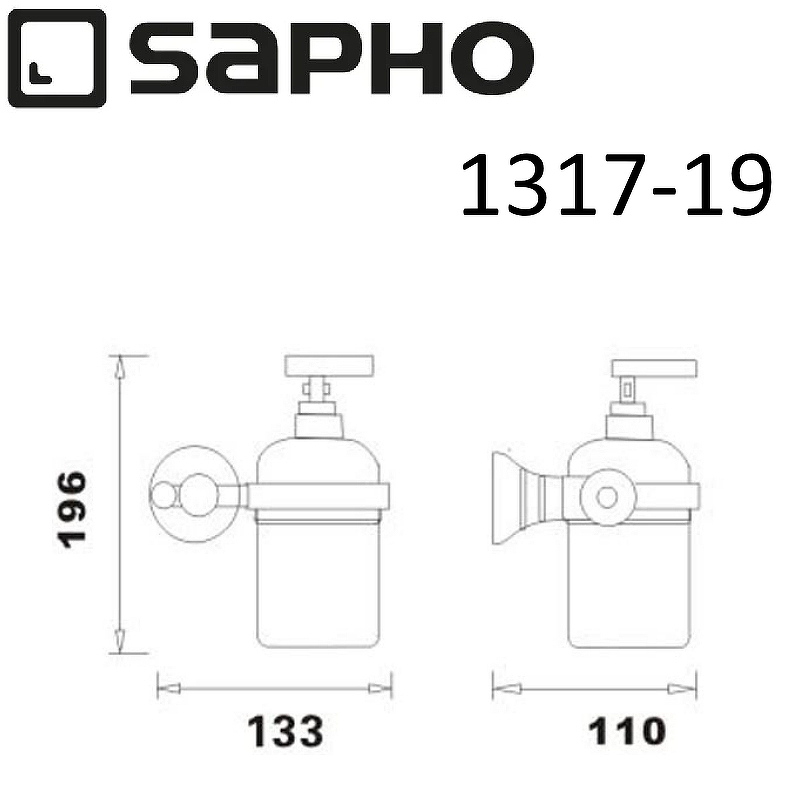 Дозатор для жидкого мыла Sapho Diamond 1317-19, хром
