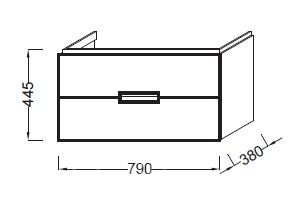 Тумба под раковину Jacob Delafon Reve 79 EB1135-G95 подвесная Оливковый