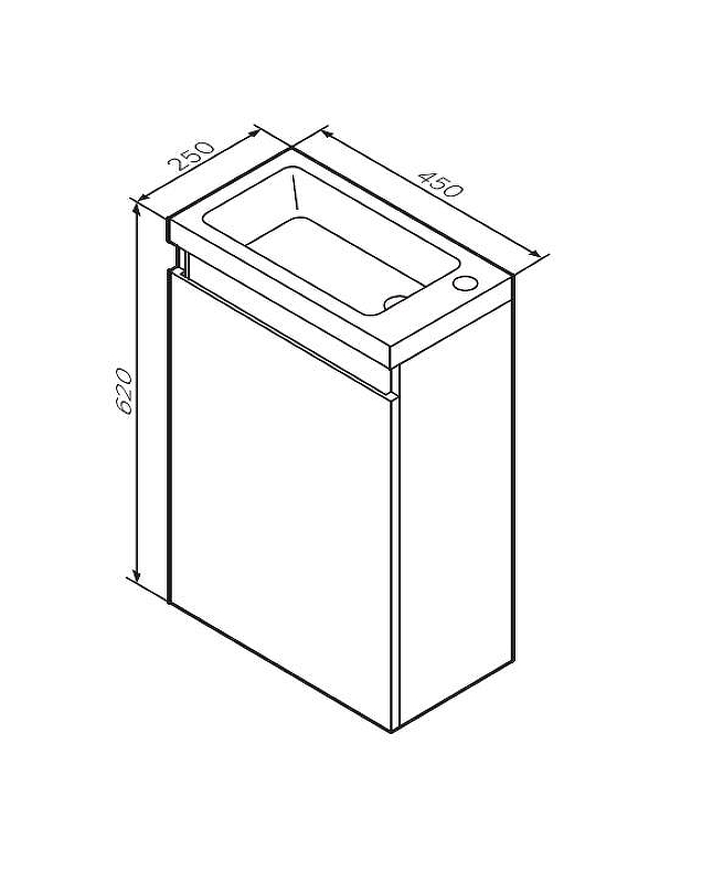 База под раковину, подвесная, 45 см, 1 дверца, белый глянец M85AFHX0451WG X-Joy