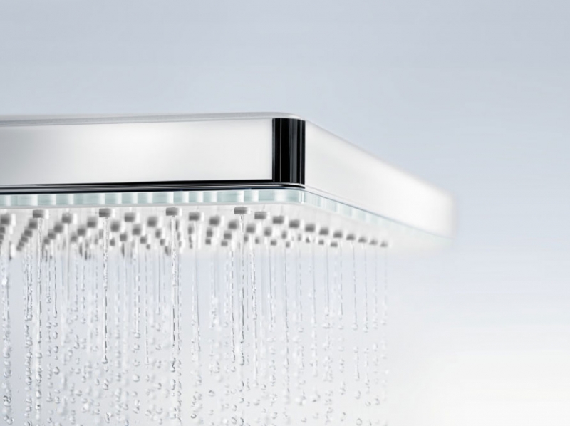 Верхний душ Hansgrohe Rainmaker Select 24006600 чёрное стекло, хром