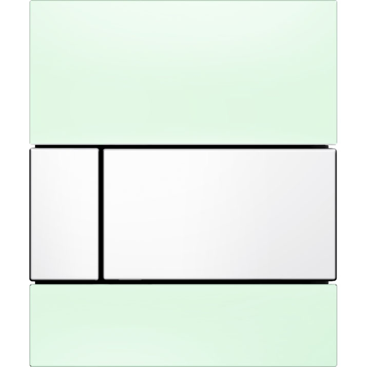 Кнопка смыва Tece Square Urinal 9242803 зелёное стекло (кнопка белая)