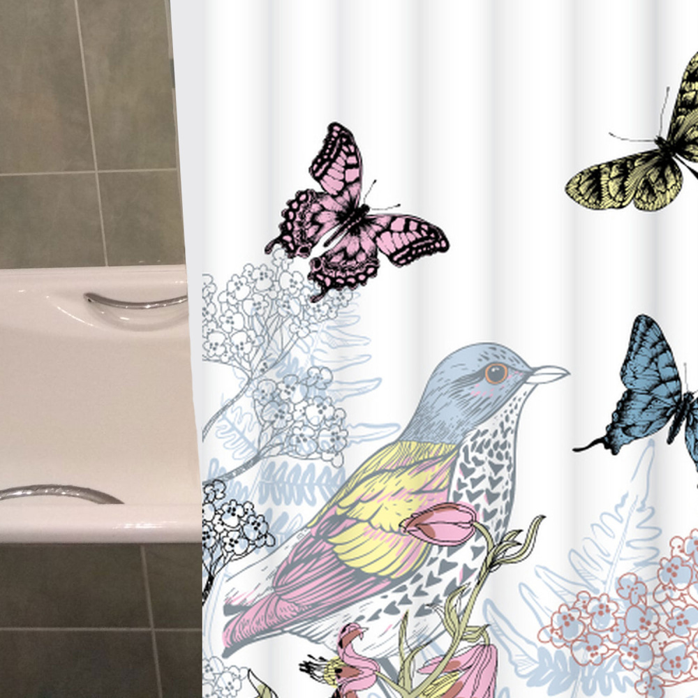 Штора для ванной Lemark Colorful butterflies C1820T004