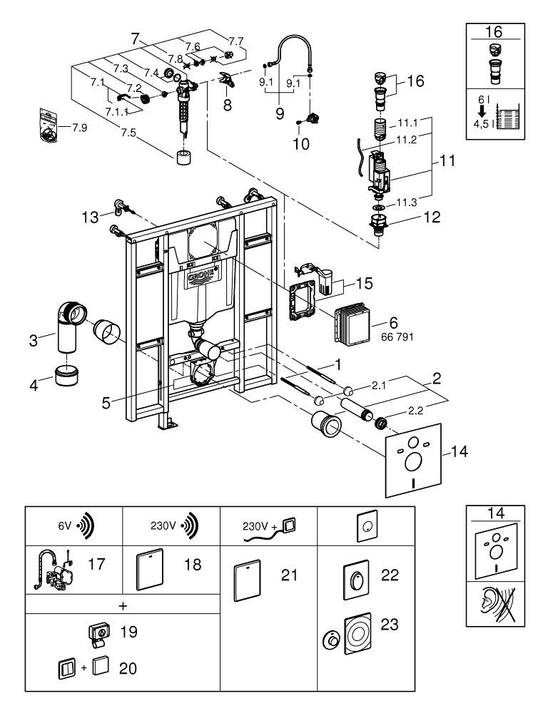 Инсталляция для подвесного унитаза Grohe Rapid SL 39140000