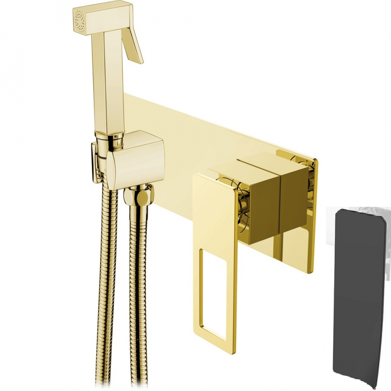 Гигиенический душ со смесителем Boheme Q 147-GB.2, золото/чёрный