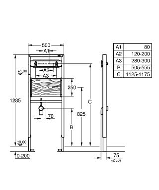 Инсталляция для чугунных изделий Grohe Rapid SL 38544000