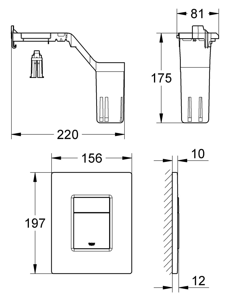 Кнопка смыва Grohe Skate Cosmopolitan Set Fresh 38805000