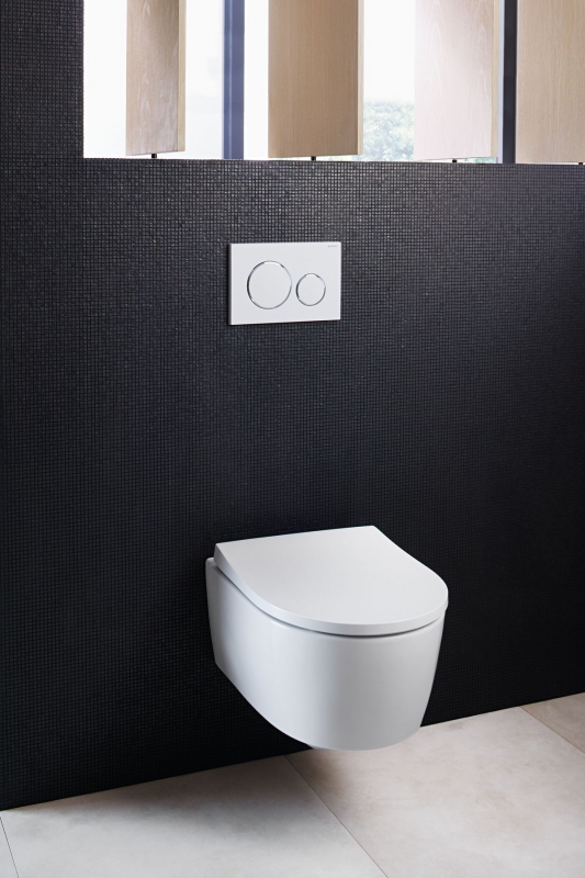 Комплект инсталляция Geberit Duofix с подвесным унитазом iCon 500.300.01.I с сиденьем микролифт и кл