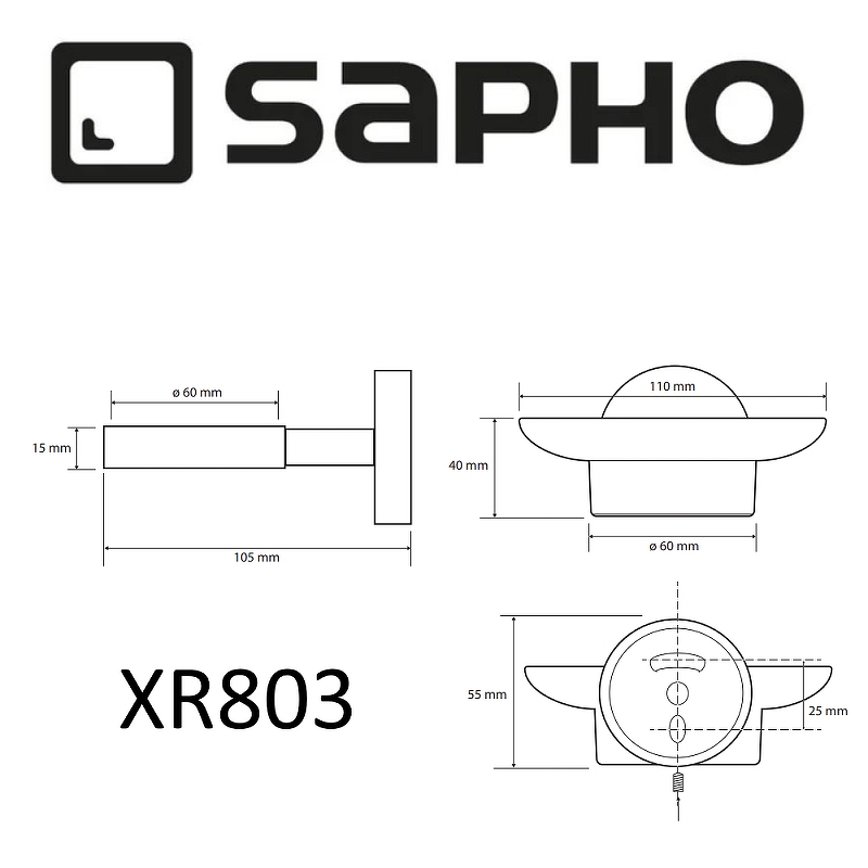 Мыльница Sapho X-Round XR803, хром