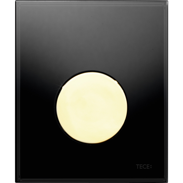 Кнопка смыва Tece Loop Urinal 9242658 чёрное стекло (кнопка золото)