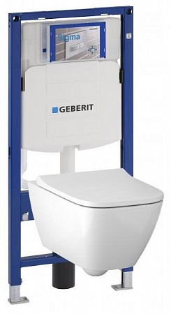 Комплект инсталляции Geberit Duofix 111.300.00.5 UP320 с подвесным унитазом Geberit Smyle Square 500