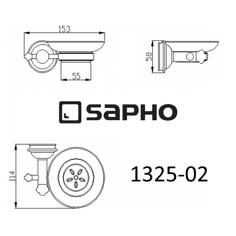Мыльница Sapho Astor 1325-02, белый / хром