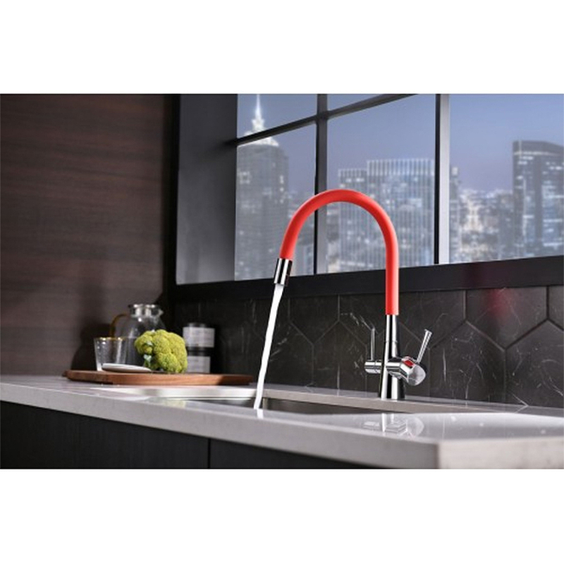 Смеситель для кухни Lemark Comfort LM3075C, хром / чёрный