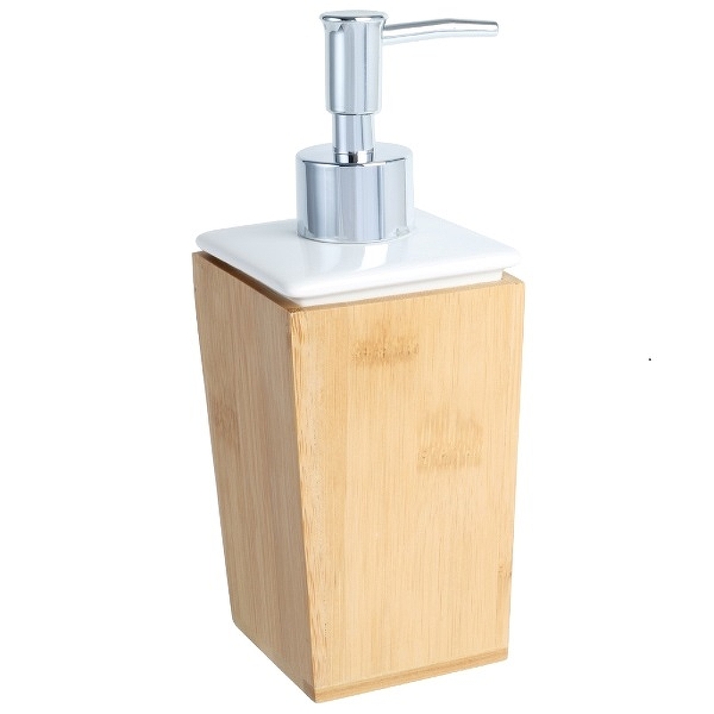 Дозатор для жидкого мыла Fixsen Wood FX-110-1, белый / светлое дерево