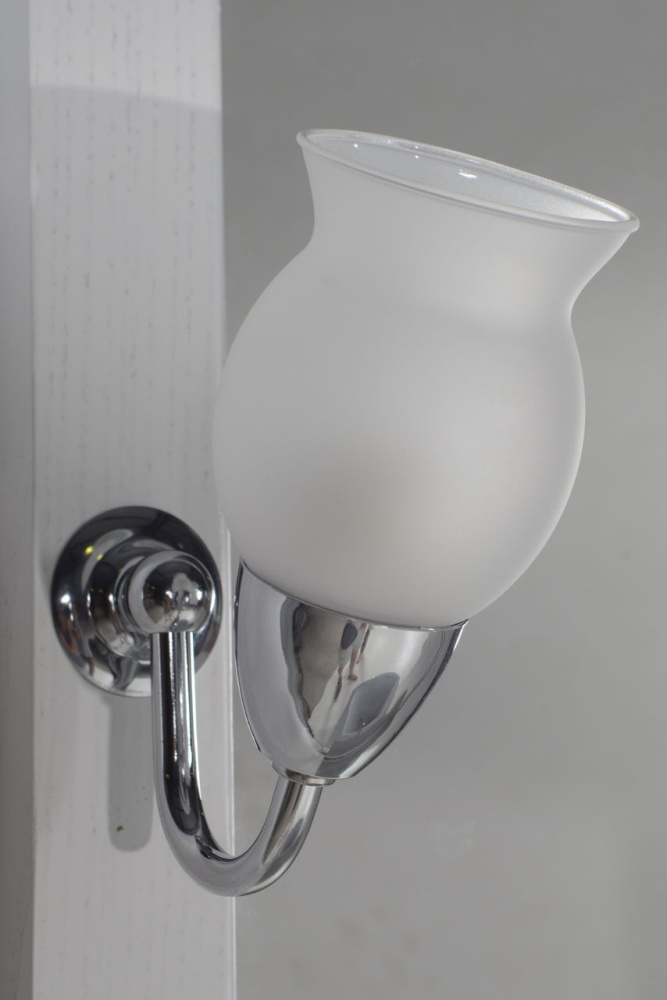 Зеркало ASB-Woodline Флоренция Квадро 80 белое патина серебро со светильниками