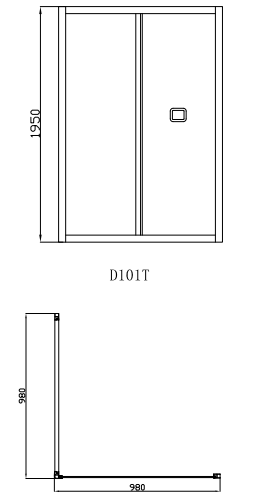 Дверь BELLA D101T душевая в нишу Cerutti SPA (100х195)