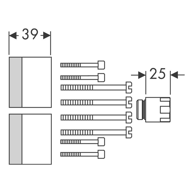 Удлинение скрытой части электронного смесителя 25 мм Axor 13594000